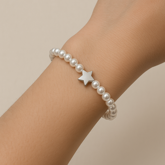 Elegant Pearl Star Bracelet